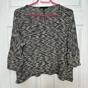 Candy  Couture Sweater Heathered Black & White Size Large